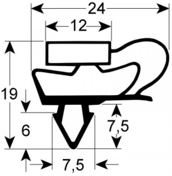 Уплотнитель изоляционный профиль 9141 Ш 147мм Д 370мм посадочный размер