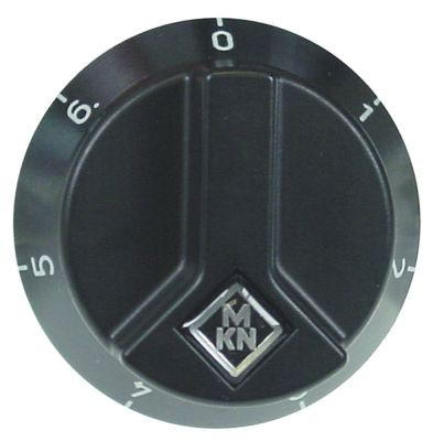 Рукоятка регулировочная переключатель 7ми-шагов. -°C ø 65мм ø ось 6x4,6мм срез сверху чёрн.