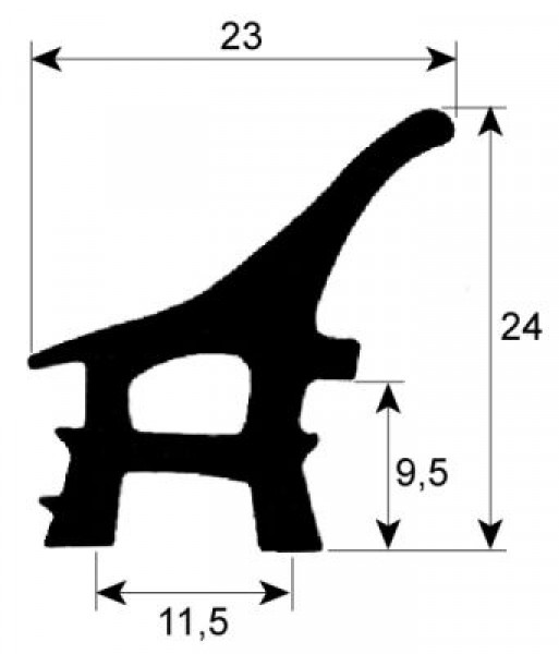 Уплотнитель дверной профиль 2403 Кол-во в уп-вке товар, продаваемый по метрам
