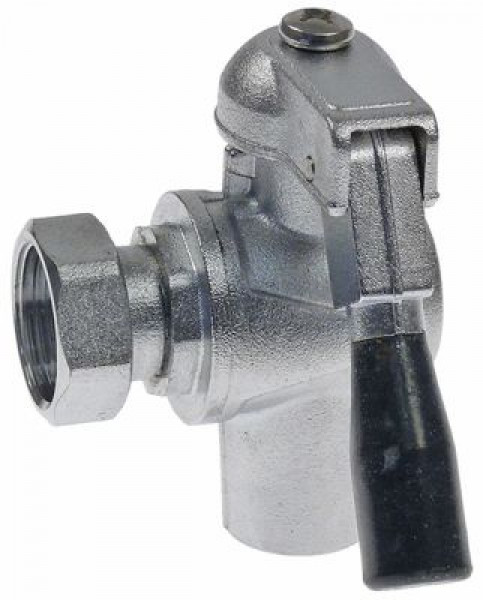 Кран спускной резьба 3/4″ внутр. резьба никелированная латунь  В 40мм Ш 46мм углов.