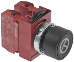 Выключатель нажимной кнопочный 1NC/1NO комплект символ нажим. монтажные размеры ø22 мм