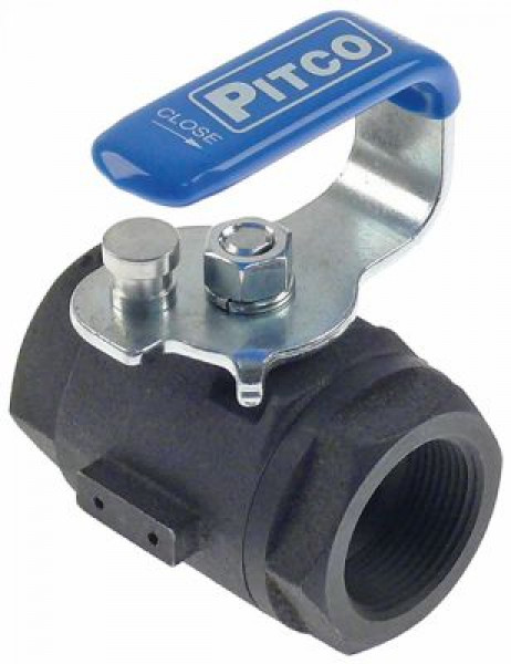 Кран шаровой резьба 1 1/4" сталь В 120мм Д 95мм Ш 80мм PITCO монтаж. поз-ция снизу