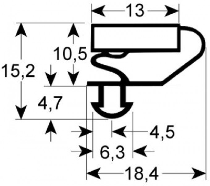 Уплотнитель изоляционный профиль 9703 Ш 755мм Д 910мм посадочный размер