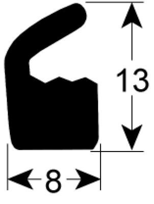 Уплотнитель для крышки силикон В 13мм Ш 8мм Кол-во в уп-вке товар, продаваемый по метрам