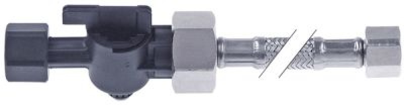 Шланг гибкий CNS Д 1500мм с запорным клапаном DN DN8мм прям.-прям. соединения 3/8"