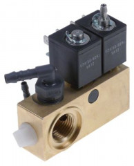Блок клапана электромагнитного 2 катушки выход 75мм резьба 1/2" вход 1/2" 24 В перем. тока