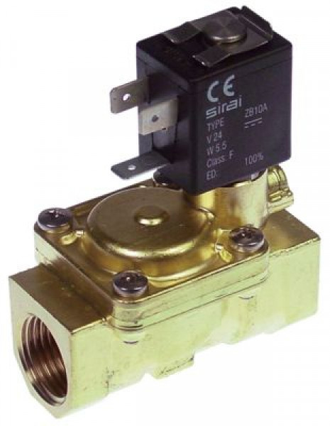 Клапан электромагнитный латунь DN 135мм присоединение 1/2" Д 66мм вход 1/2″ внутр. резьба