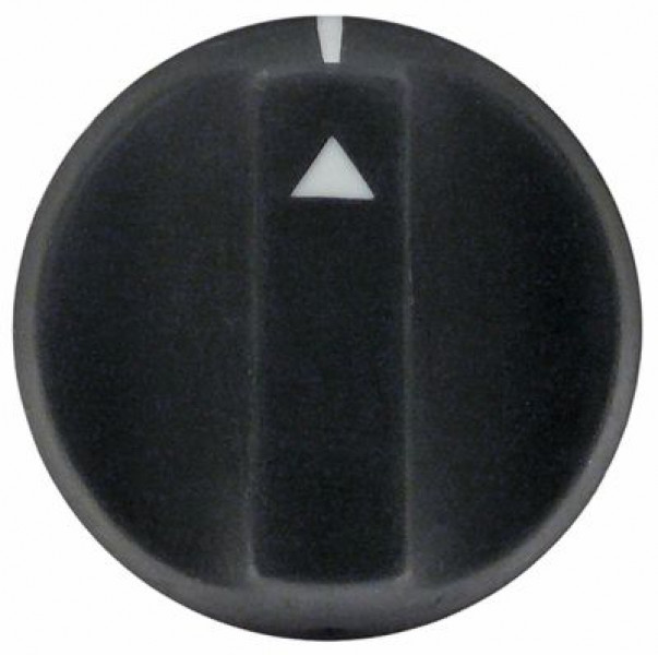 Рукоятка регулировочная нулевое обозначение ø 48мм ø ось 6x4,6мм срез снизу чёрн.