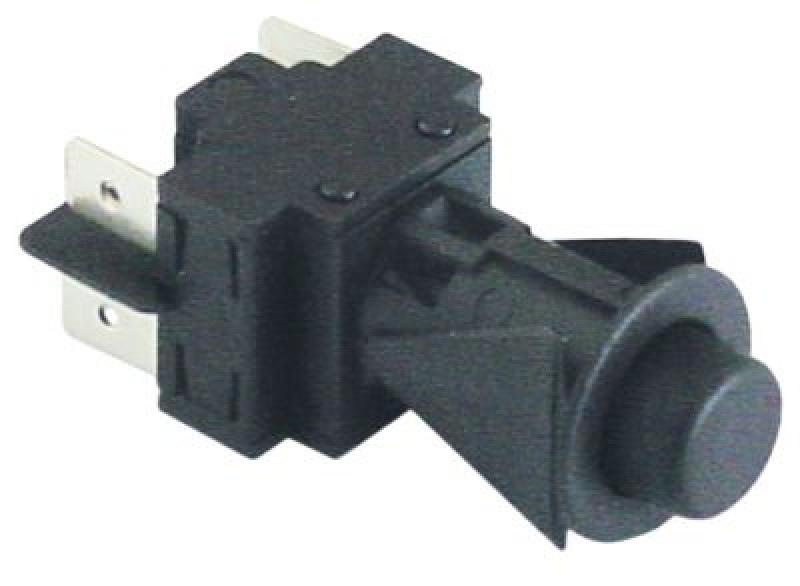 Выключатель кнопочный монтажные размеры ø16 мм чёрн. 2NO 250В присоединение плоский штекер 6,3 мм