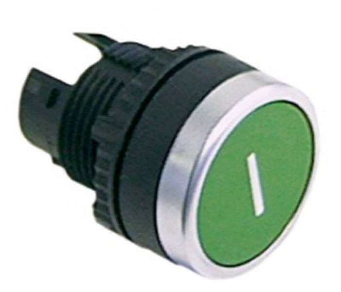 Клавиша  зелён. I монтажные размеры ø22 мм