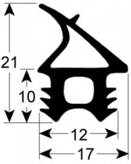 Уплотнитель дверной профиль 2761 Ш 590мм Д 630мм Кол-во в уп-вке 1 подходит для MODULINE/LAINOX