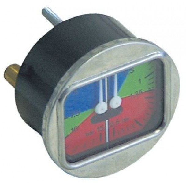 Манометр присоединение сзади резьба 1/8" ø 63мм двойная шкала диапазон давления 0-2,5 / 0-15бар