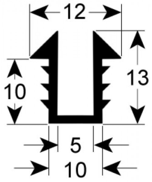 Уплотнитель для стекла профиль 1903 Д 3048мм монтаж. поз-ция  - подходит для  -
