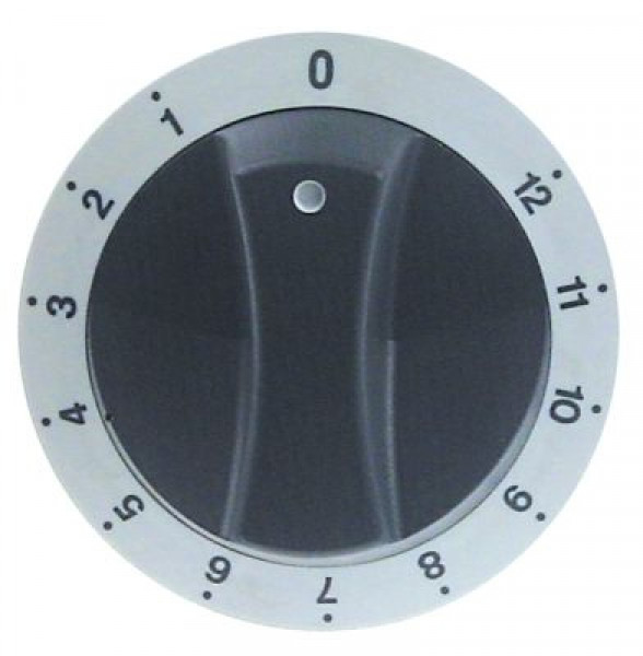 Рукоятка регулировочная регулятор энергии 1-12  -°C ø 77мм ø ось 6x4,6мм срез сверху бел./чёрн.