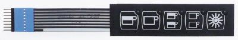 Клавиатура мембранная Д 105мм Ш 27мм чёрн. кнопки 5