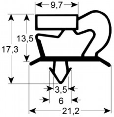 Уплотнитель изоляционный профиль 9048 Ш 502мм Д 1502мм посадочный размер