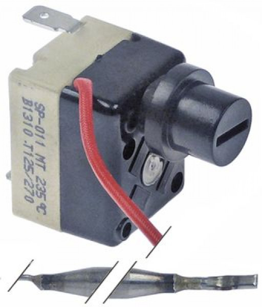 Набор термостатов защитных темп. выкл. 235°C 1-полярн. 1NC 16А ø датчик 5мм Д датчик 73мм