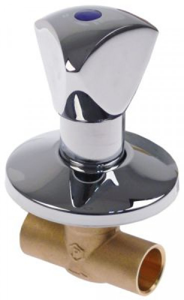 Клапан запорный 3/4" холодная вода общая длина 90мм присоединение паечн. соединение