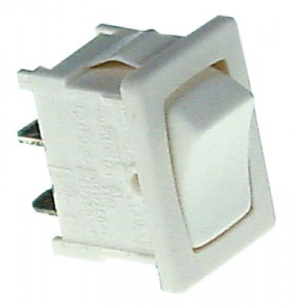 Выключатель балансирный монтажные размеры 19x13 мм бел. 1NO 250В присоединение плоский штекер 4,8 мм