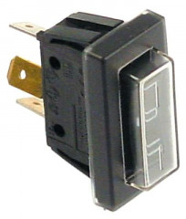 Выключатель балансирный монтажные размеры 30x11 мм чёрн. 1CO 250В присоединение плоский штекер 6,3 мм