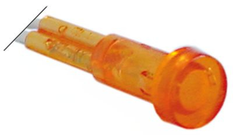 Лампочка сигнальная ø 10мм 230В жёлт. с кабелем