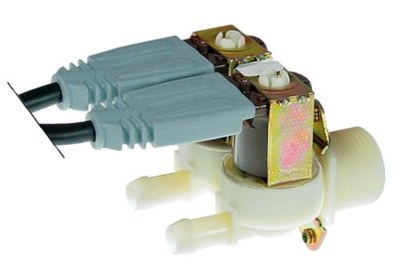 Клапан электромагнитный двойн. прямой пластмасса длина провода 2000мм вход 3/4" 230 В перем. тока