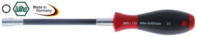 Ключ торцевой гаечный с гибким стержнем размер 8мм общая длина 268мм длина лезвия 150мм