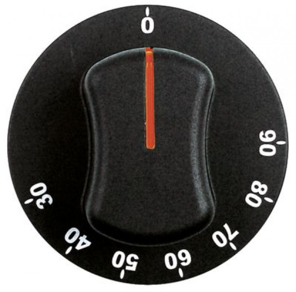 Рукоятка регулировочная термостат темп. макс. 90°C ø 70мм ø ось 6x4,6мм срез сверху чёрн.