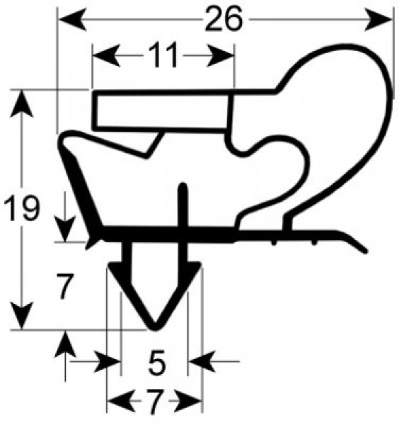 Уплотнитель изоляционный профиль 9049 Ш 415мм Д 610мм посадочный размер