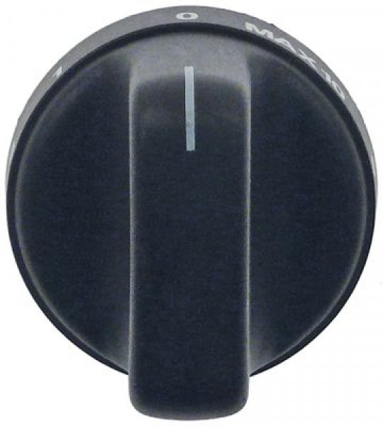 Рукоятка регулировочная переключатель 10-такт.  -°C ø 49мм ø ось 6x4,6мм срез сверху чёрн.