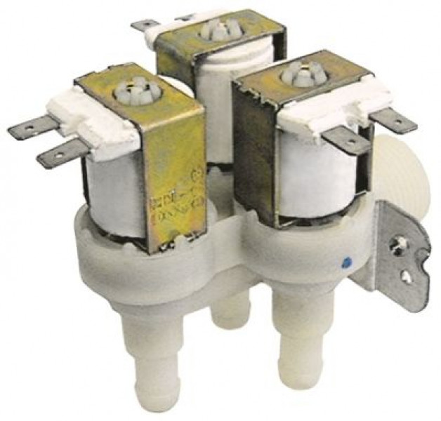 Клапан электромагнитный тройн. углов. пластмасса вход 3/4" 24 В перем. тока выход 11,5 мм DN10