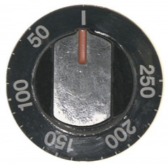 Рукоятка регулировочная термостат темп. макс. 250°C ø 64мм ø ось 6x4,6мм срез снизу