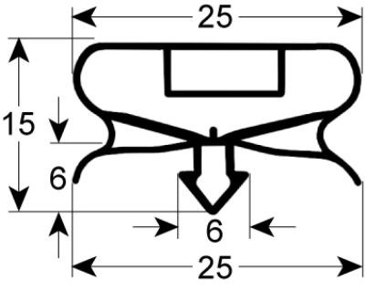 Уплотнитель изоляционный профиль 9198 Ш 610мм Д 405мм посадочный размер FRENOX