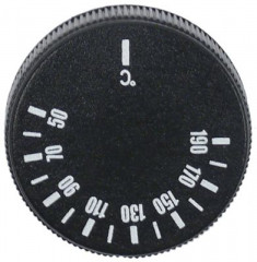 Рукоятка регулировочная термостат темп. макс. 190°C ø 43мм ø ось 6x4,6мм срез справа