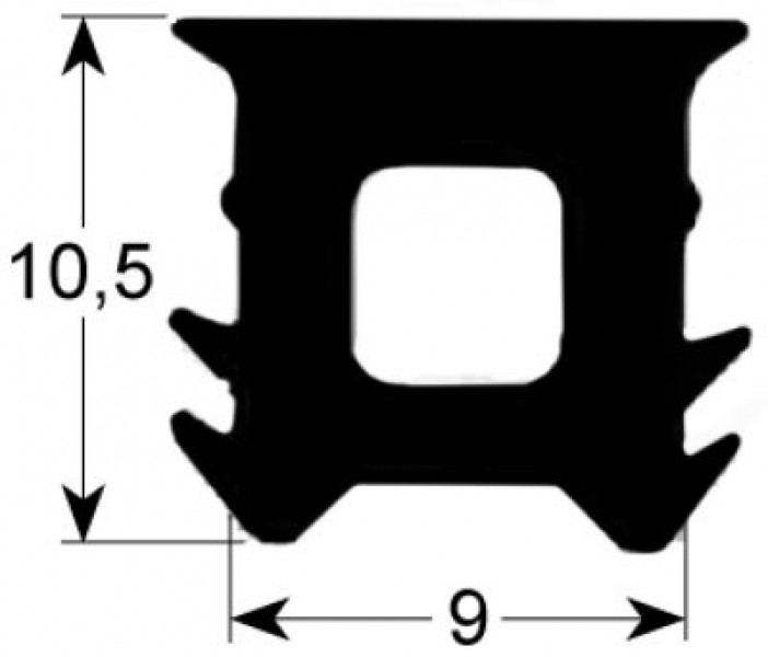 Уплотнитель дверной профиль 2010 Д 1900мм Кол-во в уп-вке 1 подходит для LAINOX