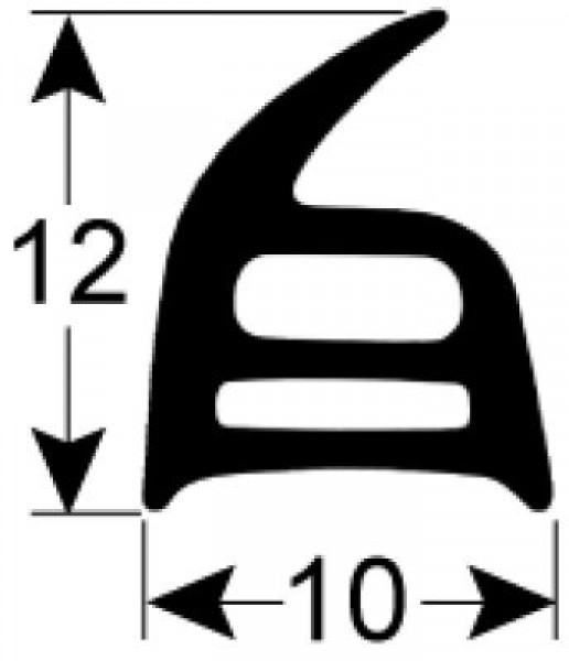 Уплотнитель дверной Ш 410мм Д 610мм 4х-сторон. с 6тью крепёжными крючками