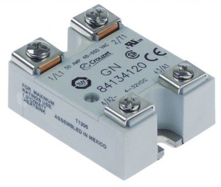 Прибор силовой полупроводниковый фазы 1 50А 48-660В 4-32VDC тип 84134120 Д 57мм Ш 44мм CROUZET