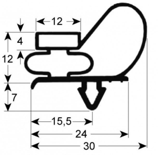 Уплотнитель изоляционный профиль 9743 Ш 450мм Д 720мм посадочный размер