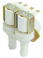 Клапан электромагнитный двойн. углов. пластмасса вход 3/4" 230 В перем. тока выход 14 мм