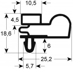 Уплотнитель изоляционный профиль 9010 Ш 598мм Д 693мм посадочный размер