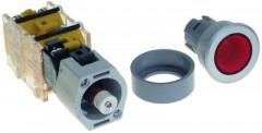 Выключатель нажимной кнопочный красн. с подсветкой кругл.