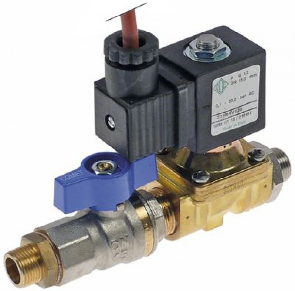 Блок клапана электромагнитного латунь DN 12мм Д 145мм вход 3/8″ внешн. резьба 2-ходов. ODE