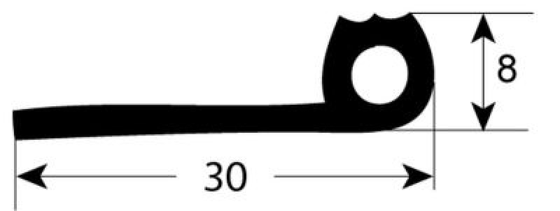 Уплотнитель дверной профиль 2949 Д 3000мм Кол-во в уп-вке 1