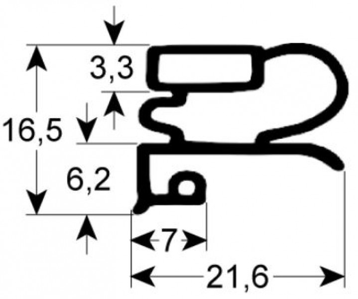 Уплотнитель изоляционный профиль 9030 Ш 414мм Д 595мм наружный размер