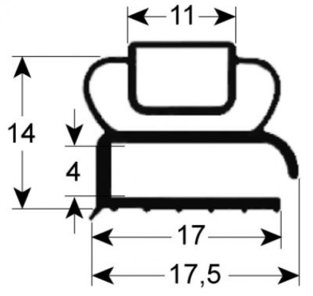 Уплотнитель изоляционный профиль 9207 Ш 404мм Д 595мм наружный размер магнит 3х-сторонний