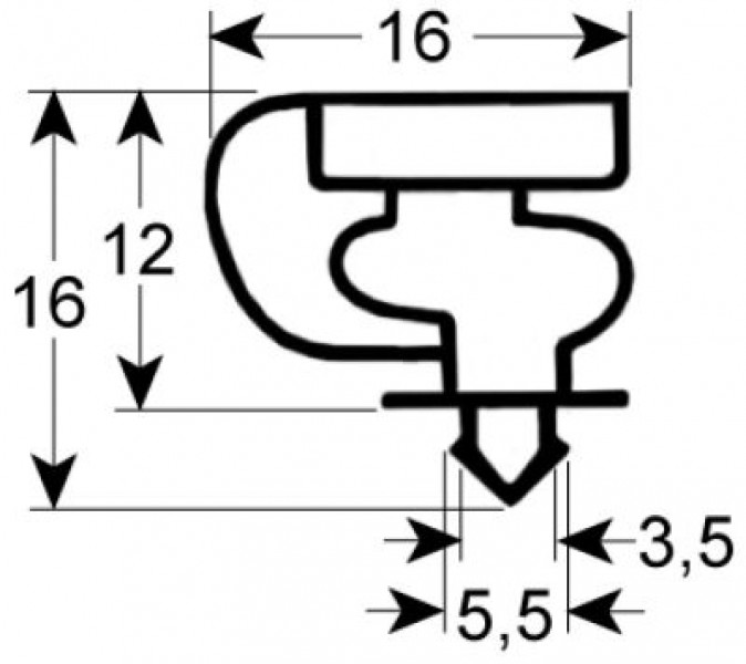 Уплотнитель изоляционный профиль 9154 Д 2500мм посадочный размер