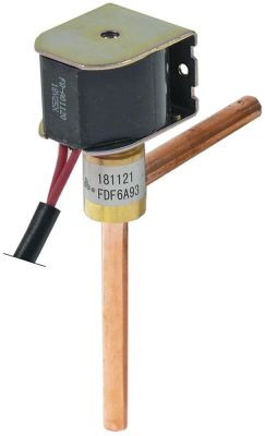 Клапан электромагнитный угловой 90° углов. 120В присоединение 8 мм паечн. соединение