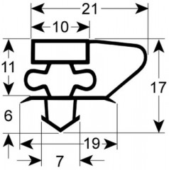 Уплотнитель изоляционный профиль 9750 Ш 590мм Д 1537мм посадочный размер