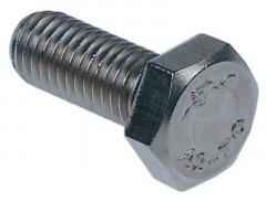 Винт шестигранный DIN 933 / ISO 4017 резьба M10 CNS ширина зева ключа 17 Д резьбы 25мм