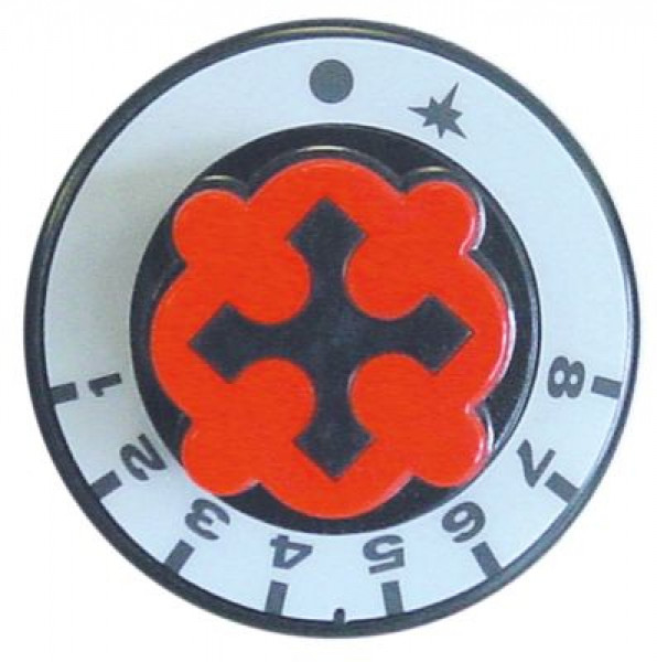 Рукоятка регулировочная газовый термостат 1-8  -°C ø 70мм ø ось 8x6,5мм срез сверху